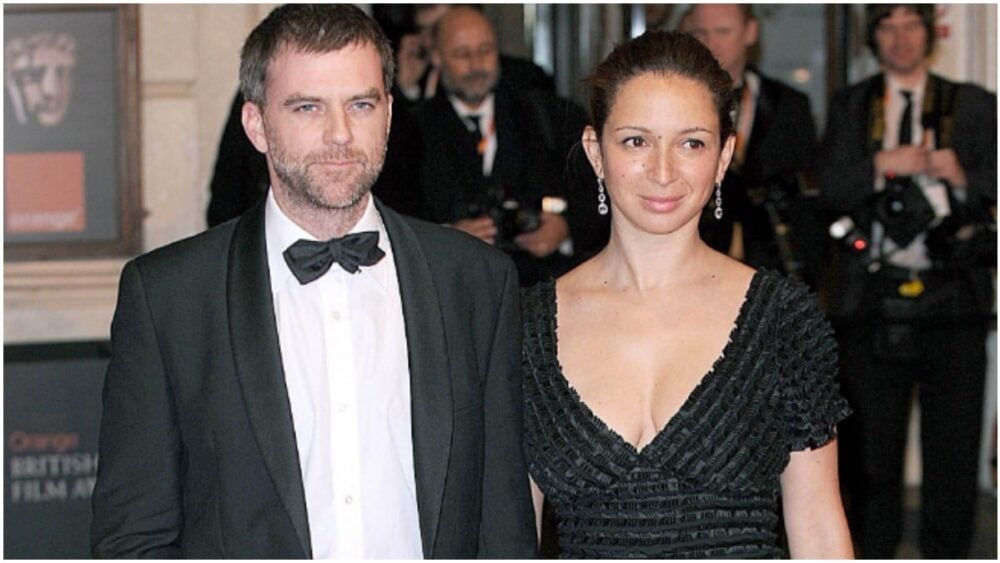 Paul Thomas Anderson and Maya Rudolph posing for photographers
